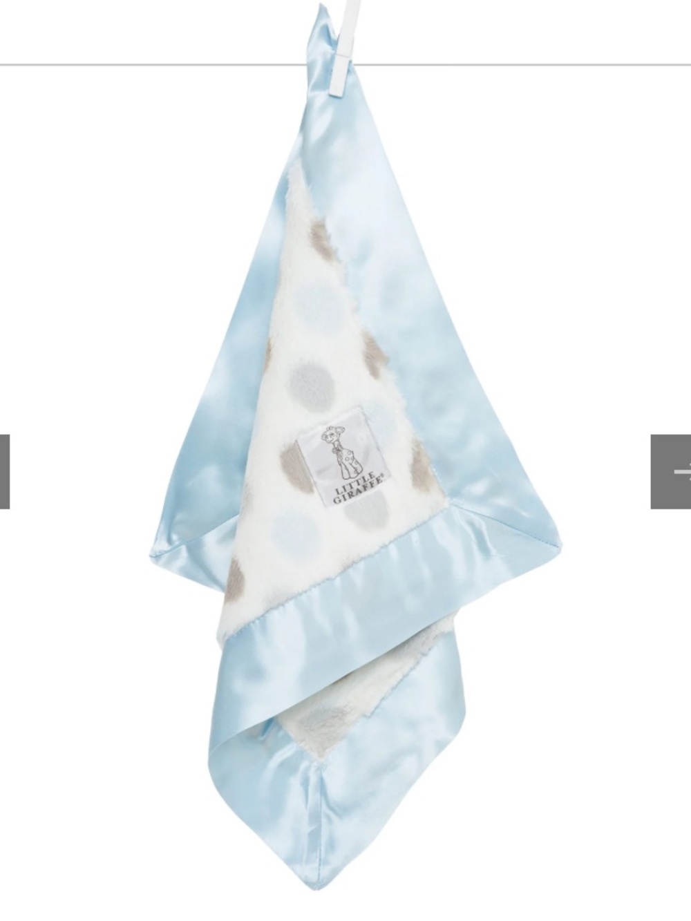 Little Giraffe Luxe Dot Ultra-Plush Security Blanket blue/gray/white
